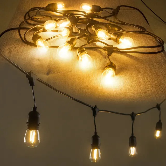 JUEGO DE LUCES CÁLIDA DE CUERDA CON ENCHUFE 220 VOLT