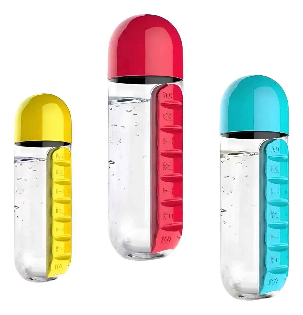 Botella Con Organizador de Pastillas