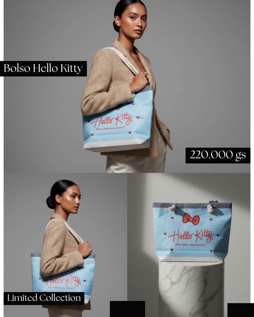 🎀 Bolso Hello Kitty Original Celeste