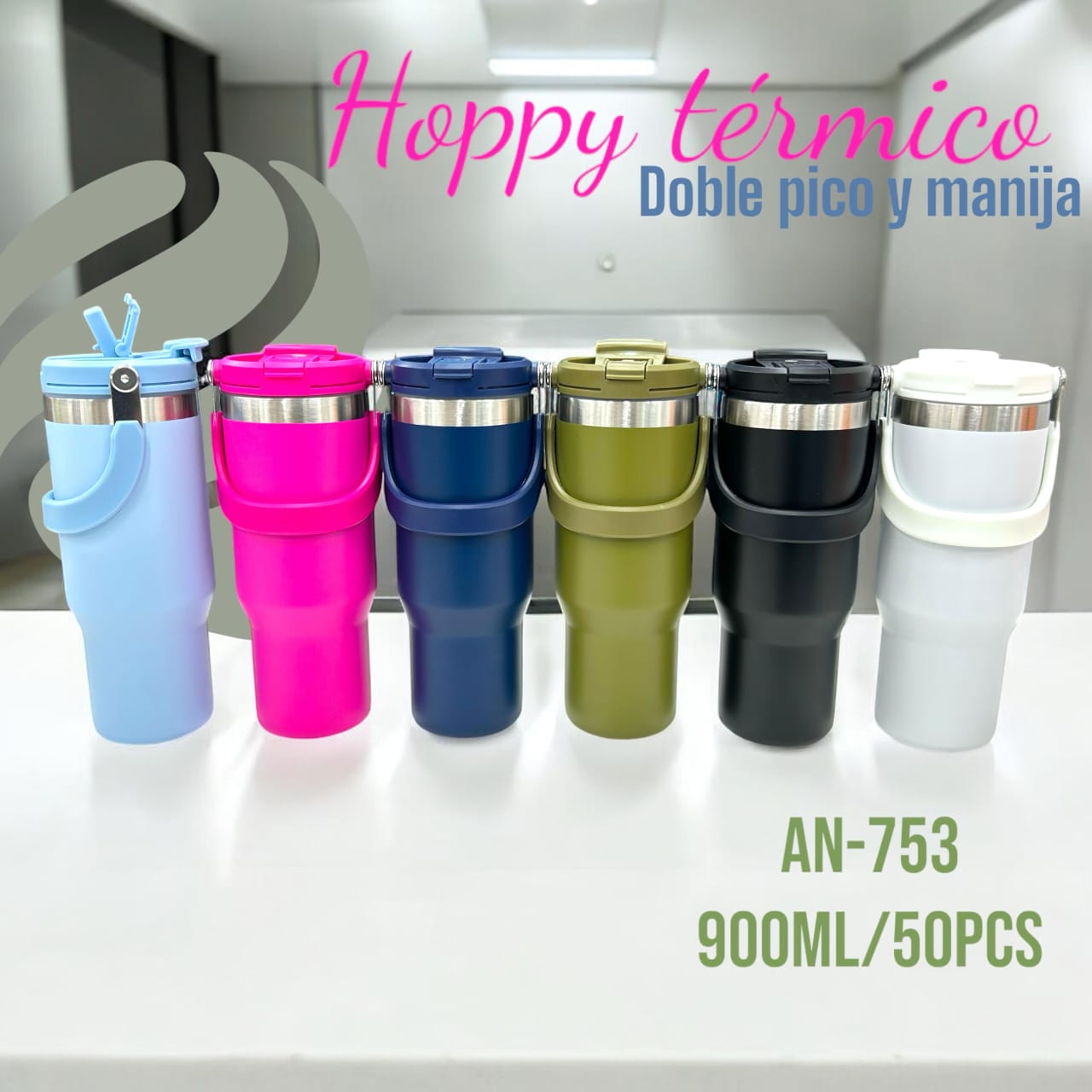 Hoppy termico 900ml doble pico y manija