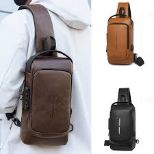 Mochila CUERO antirrobo Puerto Usb NEGRO